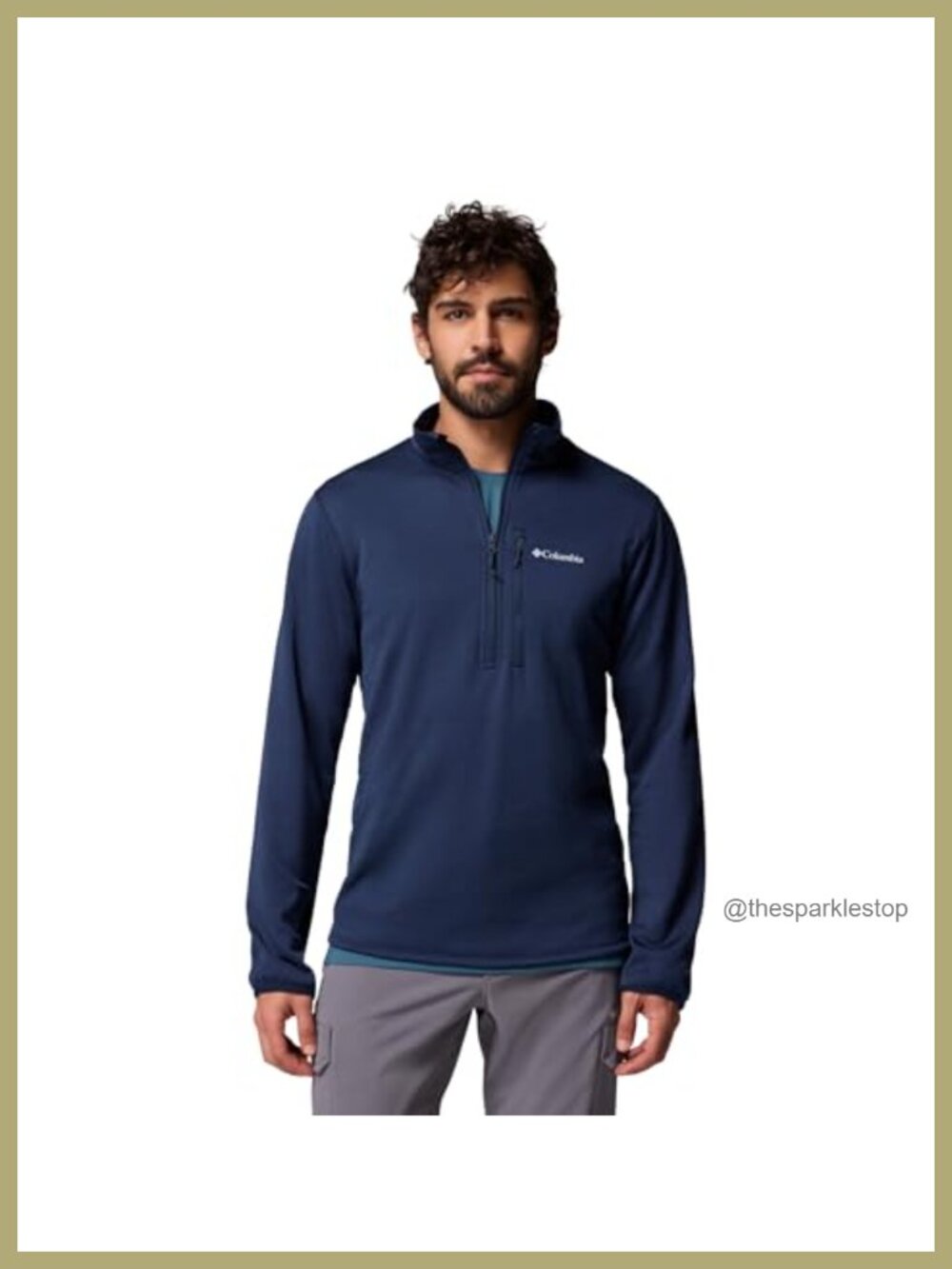 Men's Grid Fleece Half Zip Pullover Moisture Wicking Recycled Polyester